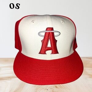 Los Angeles Angels Red and Cream Baseball Cap